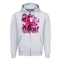 Heather Grey Refuse to sink Cancer Zipper Hoodie - FaDigitalArtStudio