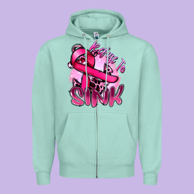 Refuse To Sink Cancer Zipper Hoodie Designed By Fadigitalartstudio