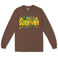 Chestnut I am a survivor yellow ribbon Long Sleeve Tee - NancyCooperArtShop