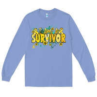 Colony Blue I am a survivor yellow ribbon Long Sleeve Tee - NancyCooperArtShop