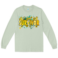 Matcha I am a survivor yellow ribbon Long Sleeve Tee - NancyCooperArtShop