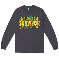 Smoke I am a survivor yellow ribbon Long Sleeve Tee - NancyCooperArtShop