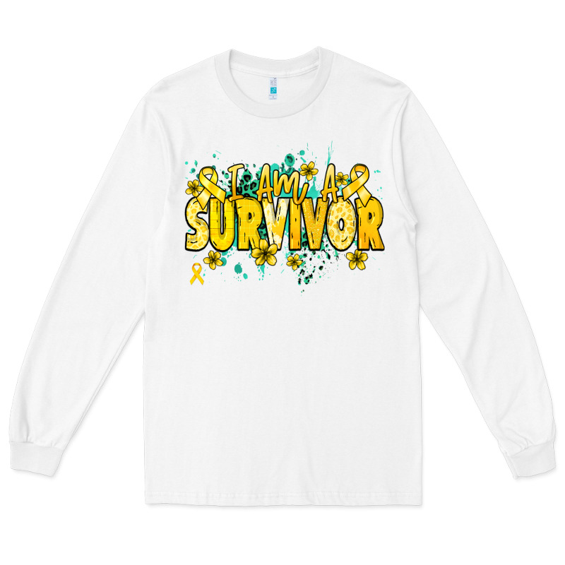 I Am A Survivor Yellow Ribbon Long Sleeve Tee by NancyCooperArtShop | Teevron