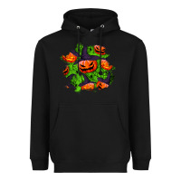 Black halloween pumpkin patch Heavyweight Hoodie - BundleAndBundleShop