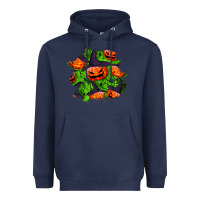 Navy halloween pumpkin patch Heavyweight Hoodie - BundleAndBundleShop