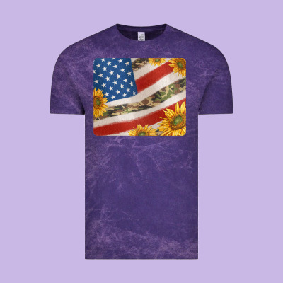 American Flag Sunflowers And Canouflage Print Veteran Mousepad Vintage Tee Designed By Jasminsmagicworld