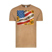 Vintage Camel american flag sunflowers and canouflage print veteran mousepad Vintage Tee - Jasminsmagicworld