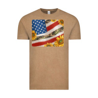 Vintage Coffee american flag sunflowers and canouflage print veteran mousepad Vintage Tee - Jasminsmagicworld