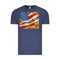 Vintage Denim american flag sunflowers and canouflage print veteran mousepad Vintage Tee - Jasminsmagicworld