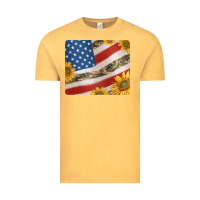 Vintage Mustard american flag sunflowers and canouflage print veteran mousepad Vintage Tee - Jasminsmagicworld
