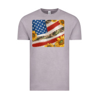 Vintage Zinc american flag sunflowers and canouflage print veteran mousepad Vintage Tee - Jasminsmagicworld