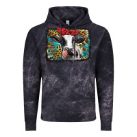 Cloud Black holstein cow with glitter and leopard background Vintage Hoodie - BarkalooDesign