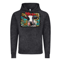 Holstein Cow With Glitter And Leopard Background Vintage Hoodie | Teevron