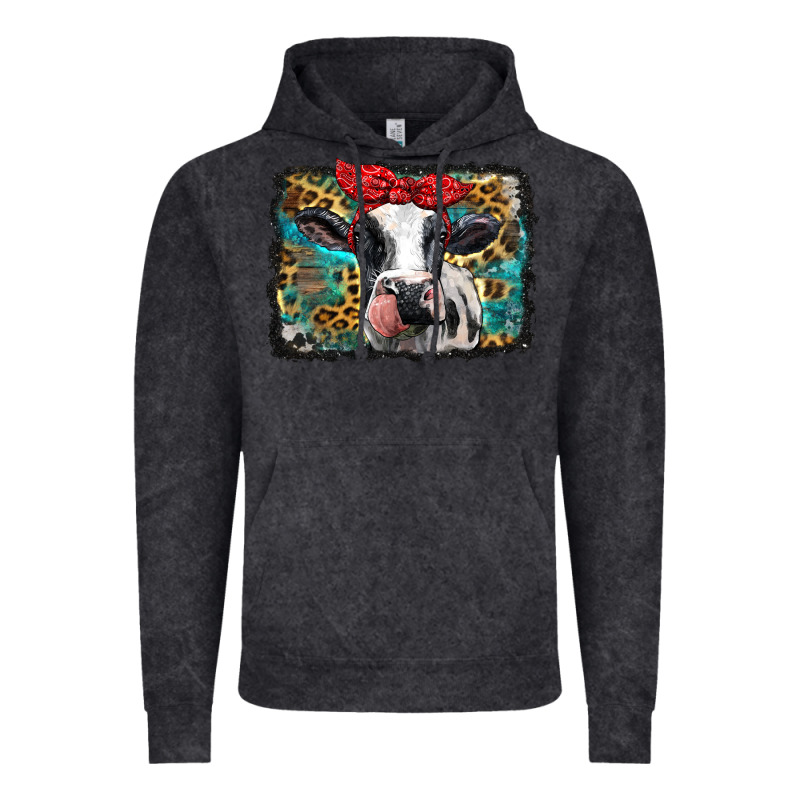 Holstein Cow With Glitter And Leopard Background Vintage Hoodie by BarkalooDesign | Teevron