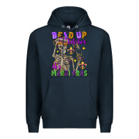 Navy Bead up bitches it's Mardi Gras skeleton Premium Hoodie - FaDigitalArtStudio