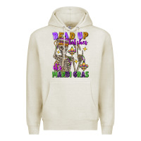 Oatmeal Heather Bead up bitches it's Mardi Gras skeleton Premium Hoodie - FaDigitalArtStudio