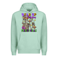 Seafoam Bead up bitches it's Mardi Gras skeleton Premium Hoodie - FaDigitalArtStudio