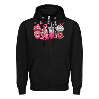 Black breast cancer coffee cups Zipper Hoodie - OliviaCreatesArt