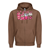 Chestnut breast cancer coffee cups Zipper Hoodie - OliviaCreatesArt