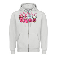 Dove Grey breast cancer coffee cups Zipper Hoodie - OliviaCreatesArt
