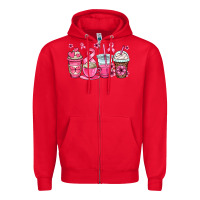 Red breast cancer coffee cups Zipper Hoodie - OliviaCreatesArt
