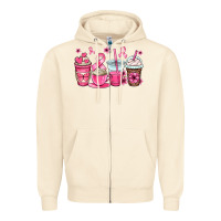Sandshell breast cancer coffee cups Zipper Hoodie - OliviaCreatesArt