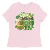 Bubblegum Pink let's get lucked up Ladies Tee - MaliasSmallBusiness