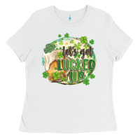 White let's get lucked up Ladies Tee - MaliasSmallBusiness