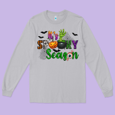 It's Spooky Season Long Sleeve Tee Designed By Texasbilliewilder