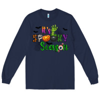 Navy It's Spooky Season Long Sleeve Tee - texasbilliewilder
