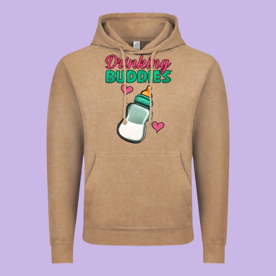 Drinking Buddies Baby Bottle Vintage Hoodie Designed By Jasminsmagicworld