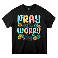 Black pray more worry less Heavy Core Tee - MaliasSmallBusiness