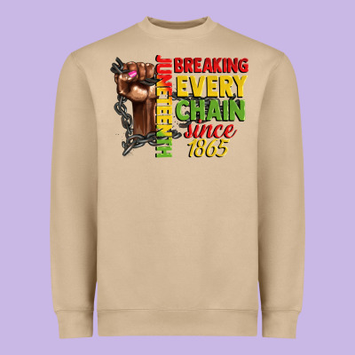 Juneteenth Breaking Every Chain Since 1865 Woman F Heavyweight Sweatshirt Designed By Cowgirlartshop