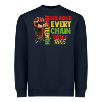 Navy juneteenth breaking every chain since 1865 woman f Heavyweight Sweatshirt - CowGirlArtShop