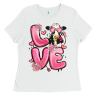 Love Cow Valentine's Day Ladies Tee | Teevron