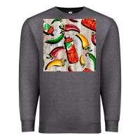 Charcoal Heather mexican chili and pepper seamless pattern Premium Sweatshirt - BundleAndBundleShop
