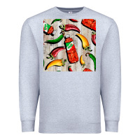 Heather Grey mexican chili and pepper seamless pattern Premium Sweatshirt - BundleAndBundleShop