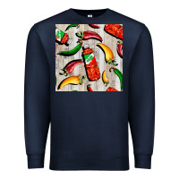 Navy mexican chili and pepper seamless pattern Premium Sweatshirt - BundleAndBundleShop