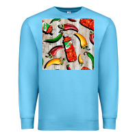 Ocean Blue mexican chili and pepper seamless pattern Premium Sweatshirt - BundleAndBundleShop