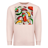 Pale Pink mexican chili and pepper seamless pattern Premium Sweatshirt - BundleAndBundleShop