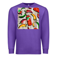 Purple mexican chili and pepper seamless pattern Premium Sweatshirt - BundleAndBundleShop