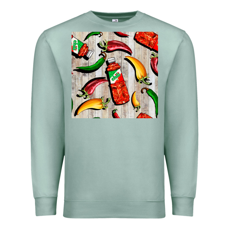 Mexican Chili And Pepper Seamless Pattern Premium Sweatshirt by BundleAndBundleShop | Teevron