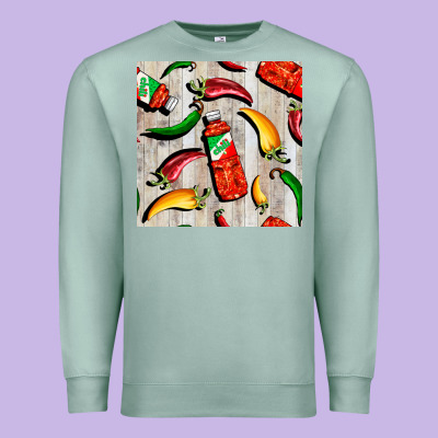 Mexican Chili And Pepper Seamless Pattern Premium Sweatshirt Designed By Bundleandbundleshop