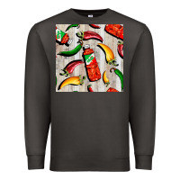 Smoke mexican chili and pepper seamless pattern Premium Sweatshirt - BundleAndBundleShop