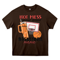 Chocolate Brown hot mess always stressed basketball mama Heavy Core Tee - MaliasSmallBusiness