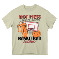 Mossy hot mess always stressed basketball mama Heavy Core Tee - MaliasSmallBusiness