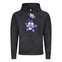 Vintage Black Colorado Rocky Mountain Columbine Flower Vintage Hoodie - RanaPortraitStore
