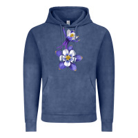 Vintage Denim Colorado Rocky Mountain Columbine Flower Vintage Hoodie - RanaPortraitStore
