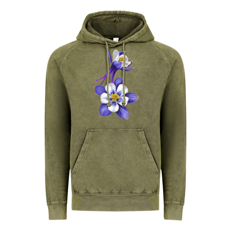 Colorado Rocky Mountain Columbine Flower Vintage Hoodie by RanaPortraitStore | Teevron