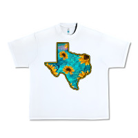 White Sunflower Turquoise Texas Urban Heavy Tee - Bettercallsaul
